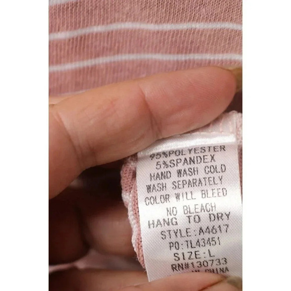 Umgee Striped Dolman Sleeve Pullover Top-Size Large-Hi Lo - Picture 4 of 8